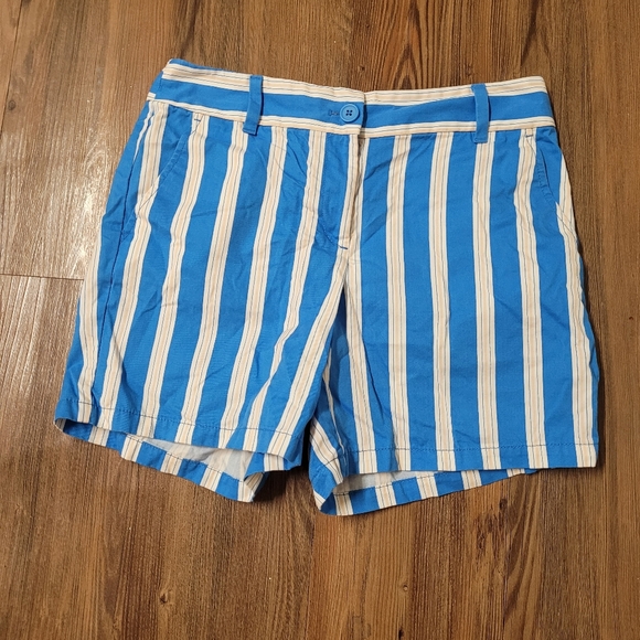 Pants - loft Blue and White Striped Women's Shorts used good condition .